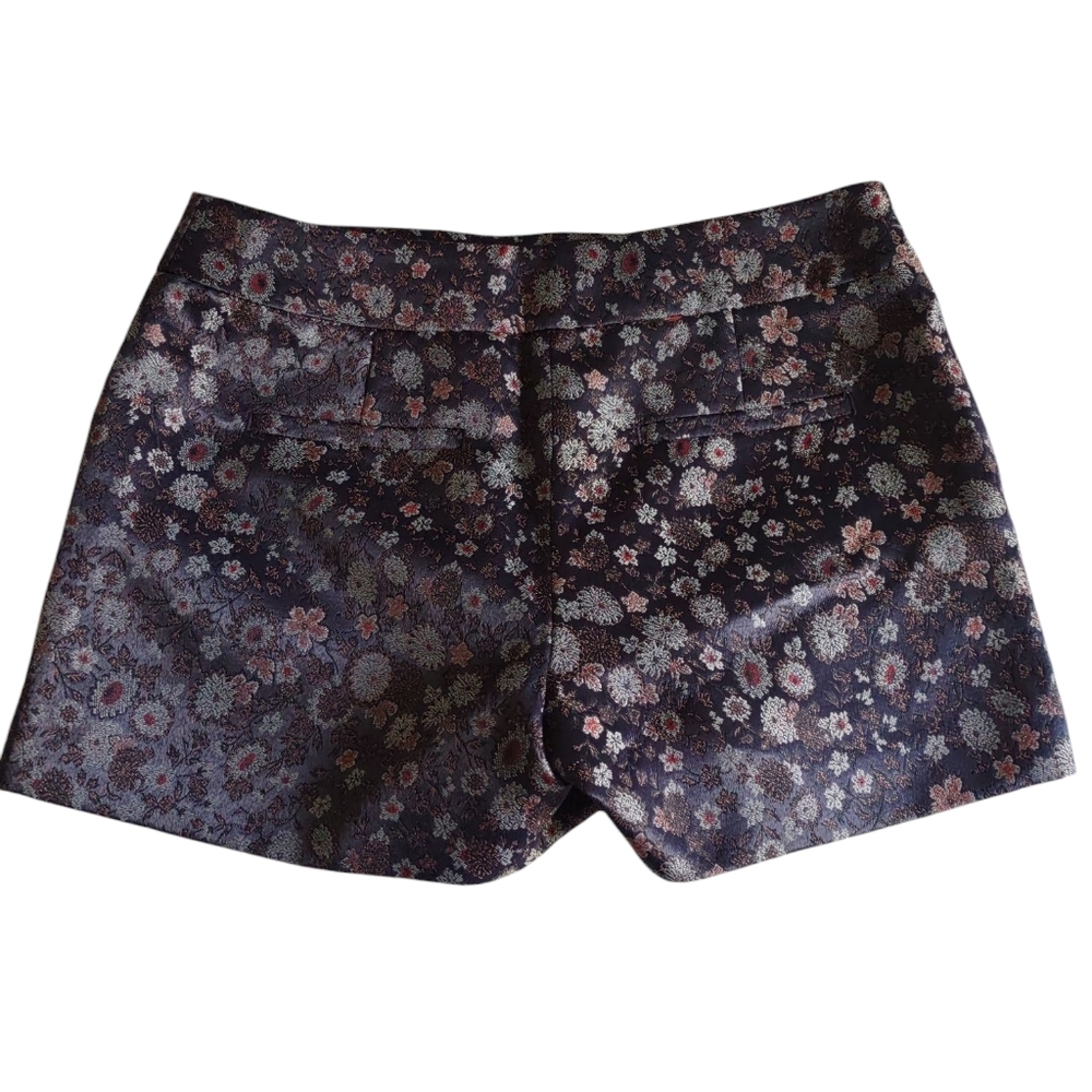 Loft Size 4 Jacquard Blue Floral Shorts
